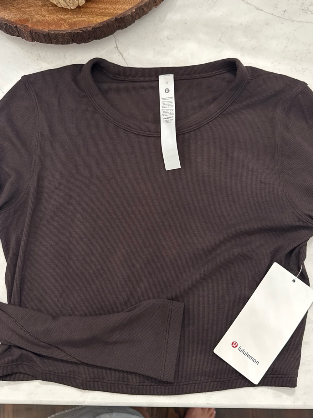 Lululemon cropped Hold Tight Longsleeve-Espresso
